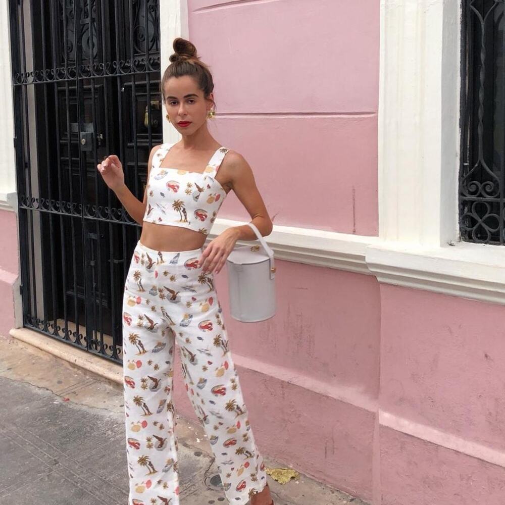 Reformation beach print linen pants